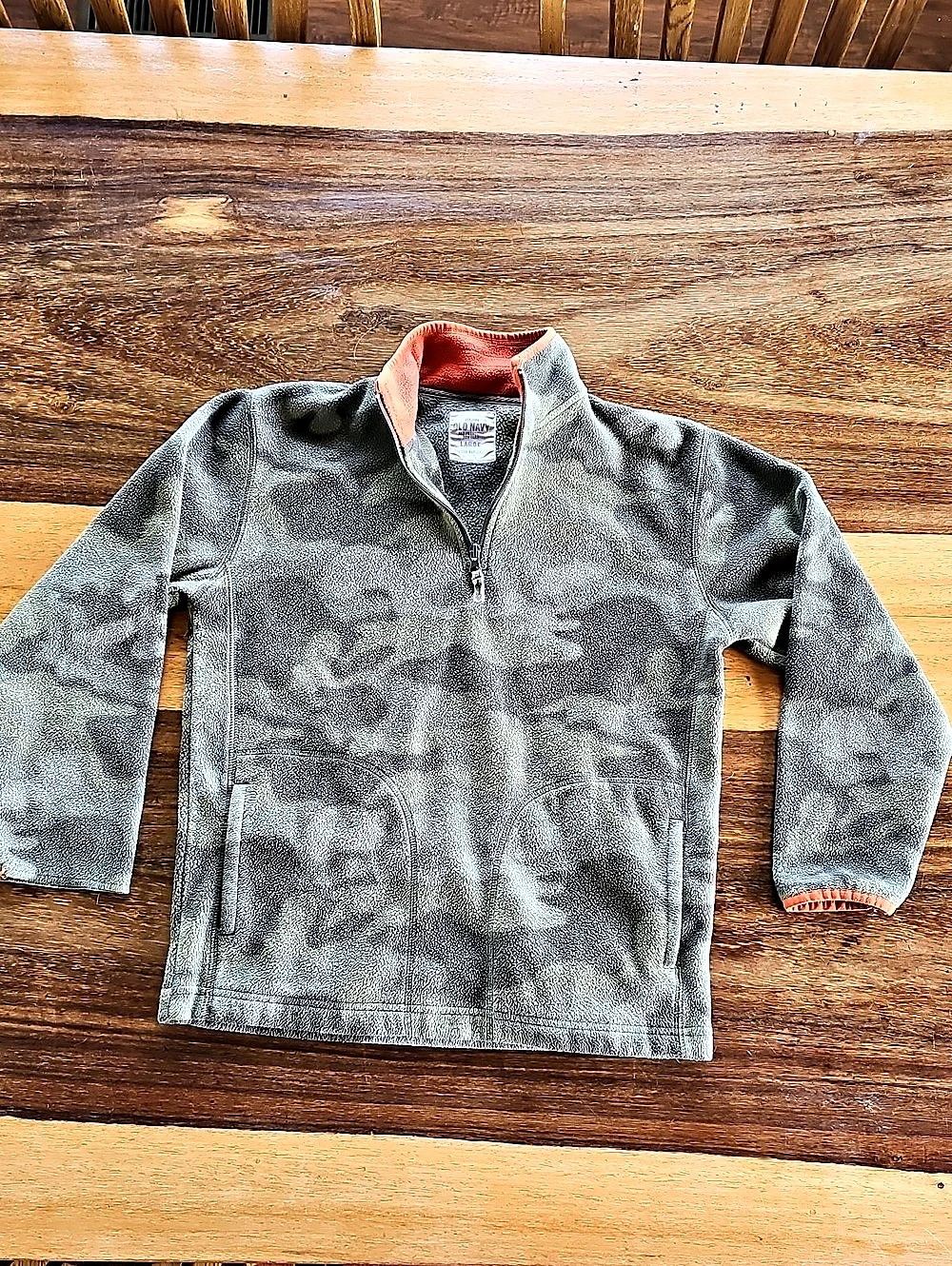 Old Navy Youth Large Camo Quarter-Zip Fleece